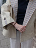 Plaid Scarf Two-sided Jacket Vintage Lapel Double Row Buckle With Pockets Loose Casual Women's Outwear Chic Street Daily Outfit