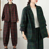 Checkered Blazer Suit For Women Spring And Autumn Korean Version Two-Piece Set Jacket Loose Harem Pants Oversized w1435