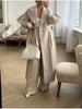 Winter Coat For Women Solid Loose Lapel Double Breasted Trench Vintage Long Sleeve Jackets Warm Thick Woman Coats