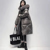 Oversized Womens Down Cotton Jacket Winter Warm Jackets Coat Long Hooded Fur Collar Parka Overcoat Female Cold Jackets Black