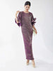 Elegant Pleated Long Dress For Women O-neck Flare Sleeves High Waist Solid Color Dresses Spring Clothing 2Z2387