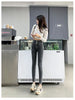 Women's High Waist Stretch Jeans Blue Black Gray and Versatile Multi-button Slim Denim Long Pants Female