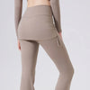 Women's High-Waist Yoga Pants Flared Sports Pants Hip Covering Skirt Running Leggings Dance Training Pilates Fitness Trousers