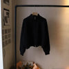 Korean Women's Knitted Sweater Double Zipper Stand Collar Coat Autumn Winter Casual Versatile Loose Cardigan Tops 3XL