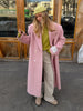 Women Olive Green Oversized Coat Notched Lapel Double Breasted Straight Outerwear Vintage Fall Winter Daily Office Outfit