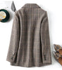 Spring Autumn Plaid Suit Jacket Women Casual Blazers Small Coat Lady Outerwear Loose Tops Female Lattice Blazers