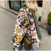 Vintage Floral Flower Printed Cotton Coat Women Fleece Thick Warm Long Sleeve Quilted Jacket Autumn Winter Women's Clothing