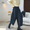 Women Carrot Pants Elastic Waist Loose Casual Solid Pocket Japanese Vintage Trousers Female Mom Wide Leg Pants Clothes