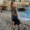Beaded V-neck Blazers for Women Streetwear Suit Jacket Coat Outerwear Female Clothing