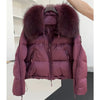 Winter Women Goose Down Jacket Natural Raccoon Fur Collar Coats Parka Puffer Jackets Outwear Coats