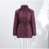 Solid Zipper Drawstring Puffer Jacket Quilted Water-Resistant Loose Winter/Fall Warm Women Outerwear Daily Causal Lady Coat