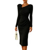 Banquet Dress for Women Elegant Sweet 3D Flower Ruched Bodycon Midi Robe Female Party Prom Vestidos Evening Gown Lady