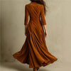 Spring Fall Women Suit Collar Velvet Long Dress Slim Elegant Office Lady Velour Dresses