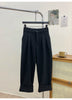 Women Casual Loose Pockets Woolen Suit Pants Autumn Winter High Waist Thicken Korean Ladies Solid Harem Trousers WP49