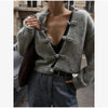 Mixed Color Fringed Round Neck Short Tweed Jacket Elegant Loose Women's Outwear Autumn Casual Street Daily Outfit