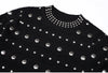 Spring And Autumn Elastic Knitted Round Neck Slim Fit Metal Sheet Long Sleeved Women's Dress