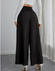 Women's Trousers Thin High Waist Chain Elastic Waist Khaki Elegant Office Black Casual Wide-leg Pants for Female
