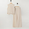 Women Pant Sets Irregular Buttons Vests Wide Leg Trouser Pant Suits Stylish Elegant 2pcs Outfit Streetwear Office Tops