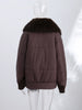 Faux Fur Collar Women's Padded Jacket Knitted Cuff Patchwork Batwing Sleeve Loose Cotton Jackets Winter Warm Coats