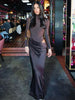 Autumn Long Sleeve Sexy Maxi Dress Women Hollow Out Turtleneck Ruched Bodycon Club Party Long Dresses Female