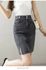 Autumn Plus Size Skirt For Women High Waist Large Size Slit Black Or Blue Jeans Skirts Korean Slim Jupe Femme