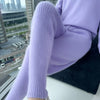 100% Mink Cashmere Knitted Feet Pants Women's Elastic Waist Slim Trousers Warm Joker Radish Pants Autumn Thick Leggings