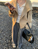 Women's Autumn Winter Jacket Double Breasted Stand Collar Solid Trench Coat Chic Korean Retro Clothes Lady Casual Coats