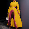 Elegant Women Wraped Bow Neck Long Sleeve with Sashes Maxi Long Dress Chic Sexy Party Prom Big Swing Pleated Dresses