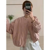 Korean Version Simple Women's Round Neck Solid Color Short Coat Spring Female Casual Loose Jacket Joker Little Overwear