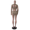 Women Sexy Dancing Dress Set Women's Beaded Knitted Sweater Three Piece Set Looking