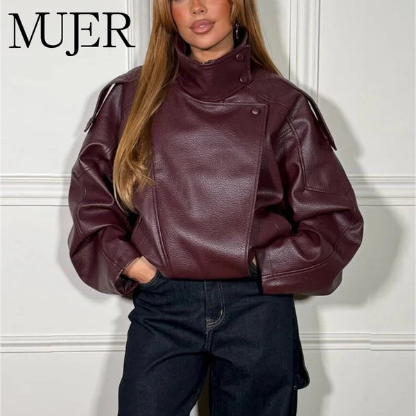 Mujer Faux Leather Jackets for Women Oversize Women's Bomber Jacket Winter Womens Coats Outerwears Demi-season Jackets