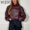 Mujer Faux Leather Jackets for Women Oversize Women's Bomber Jacket Winter Womens Coats Outerwears Demi-season Jackets