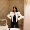 Frog Button Napoleon Short Jacket For Women Spring Stand Collar Cropped Coats Long Sleeve Street Outerwear