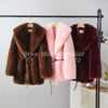 Winter Brown Belted Faux Fur Coat Women Thick Warm Long Fox Fur Jacket Chic Brand Girls Furry Overcoat