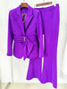 High Street Designer Runway Women's Waistband Slim Fit Blazer Suit Pants Set 2pcs