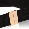 Women Elastic Band Wide Belts Simple Down Coat Waist Belt Female Buckle Black Strap Dress Decoration Accessories Ladies