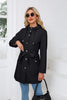 Spring Autumn Hooded Water-repellent Jacket with Belt Thin Casual Loose Trench Coat Women Windbreaker