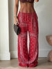 Lightweight Floral Print Oversized Coat & Square Scarf Skirt & Long Pants For Women Lady Holiday Streetwear Outfits