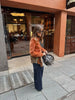 Chic Orange Velvet Lapel Short Jacket Women Solid Loose Single Breasted Full Sleeves Pockets Jackets Lady Casual Daily Wear