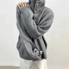 Simple Single-Breasted Sweater Women Streetwear Vintage Loose Knitted Cardigan Female Y2K Turtleneck Knitwear Jacket