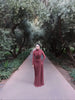 Solid Draped Neckline Long Dress Women Elegant Full Sleeve Cinched-waist Pleated Bodycon Robe Lady Chic Evening Dinner Gown