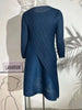 Pleated Solid Color Dress For Women Round Neck Loose Mid-calf Dresses Office Lady Female Spring 2N749