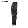 Women Streetwear Drawstring Pants Autumn Winter Camouflage Print Loose Safari Cargo Harem Hip Hop Trousers
