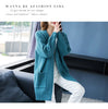 Knitted Shirt Casual Long Sleeve Loose Medium Length Outwear Sweater Coat Women Autumn Knitwears Cardigan Mujer