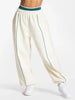 Contrastline Wide Leg Joggers Women Cotton Running Trousers Mid Waist Casual Loose Sports Yoga Pants With Back Pocket