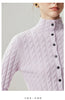 Autumn Women's Cardigan 100% Cashmere Knitted Sweater Chic Tops Female Causal Turtleneck Collar Loose Size Jacket Coat