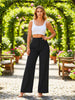 Women's High Waist Wide Leg Pants Elegant Tailored Straight Trousers Office Work Pants Casual Bottoms Comfy Dress Pants