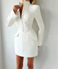 Long Sleeve Single-breasted Sexy Mini Blazer Dress Women Turtleneck Two Pocket Club Party Blazers Dress Office Lady