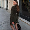 Blazer With Metal Buckle Belt High Waist Pleated Women Mini Skirt Lapel Contrast Pocket Herringbone 2 Piece Suit Vintage Pattern