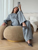 O-neck Waist Cinching Bud Hem Top Pants Suits Women Elegant Long Sleeve Slim Tops Wide Leg Trousers Spring Chic Office Lady Sets